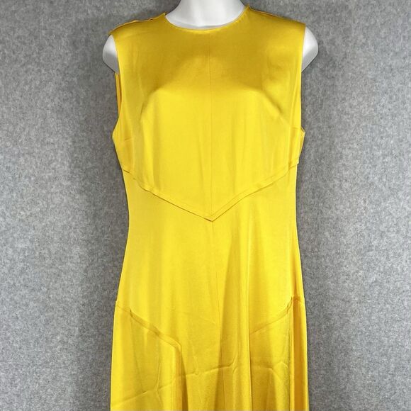Jason Wu Dress Womens 6 Yellow Lemon Sleeveless‎ Maxi Fit Flare Formal Elegant - Picture 2 of 16
